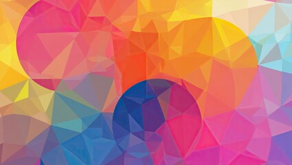 Obraz premium Colorful geometric design with overlapping shapes.