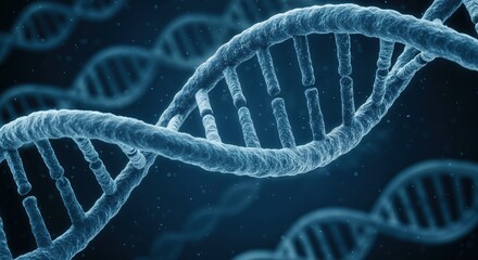 DNA Helix in Detail: A close-up, intricately detailed view of a DNA helix showcases the complex structure of life's fundamental building blocks.