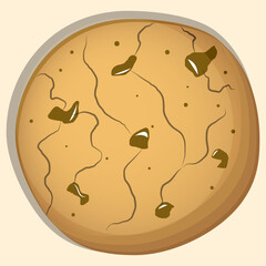 Delicious Chocolate Chip Cookie Graphic Illustration