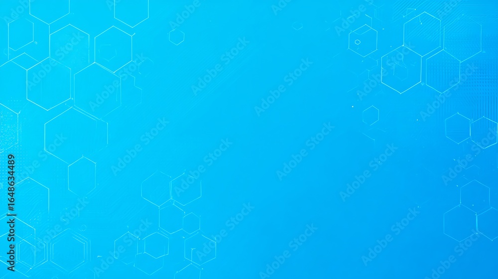 Poster abstract blue hexagon pattern background for science or technology presentation