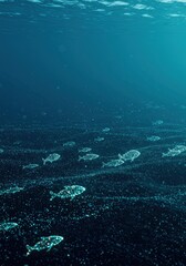 Underwater ecosystem teeming with life shimmering sunlight filters through ocean depths