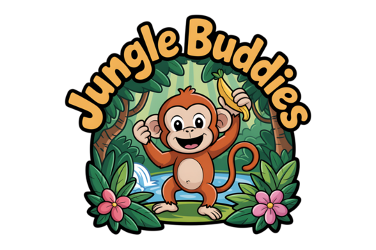 Cute cartoon animals illustration with lion dog cat and other wild and baby characters isolated on white background - Powered by Adobe