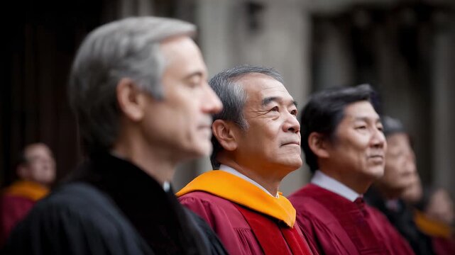 Solemn Professors at Graduation Ceremony