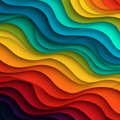 Obraz premium rainbow gradient waves abstract pattern