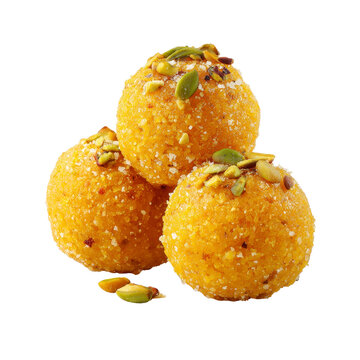 Delicious coconut ladoos a traditional indian sweet dessert for diwali celebrations, Indian Traditional Sweet Motichoor laddoo also known as Boondi Laddu or Motichur Laddoo on a transparent background