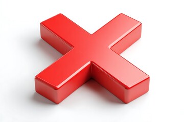 Obraz premium Clear red X mark visible on a white backdrop 