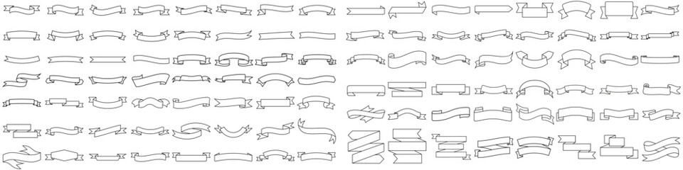 Banner vector icon set. Birthday Banner illustration sign collection. Ribbon Banner symbol or logo.