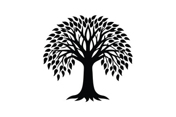 Naklejka premium willow tree vector icon
