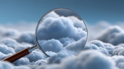 Magnified view of cloud computing in the sky