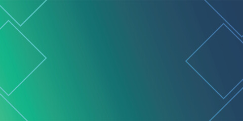 Abstract design with overlapping squares and gradient teal colors.