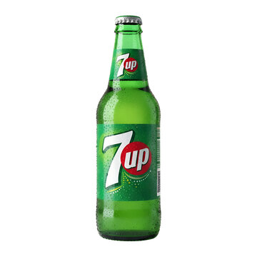 7up soda bottle product shot isolated on white