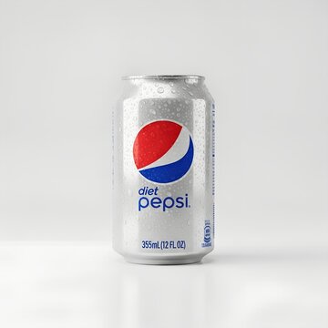 closeup diet pepsi soda can beverage packshot 