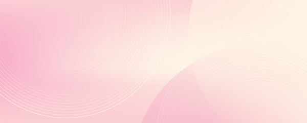 Minimalist banner background, pastel colorful, pink and yellow gradations. Circle effect style geometric, abstract background.