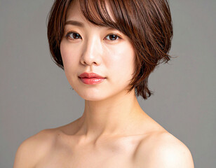 ポートレート、日本人女性、美容イメージ、スキンケア