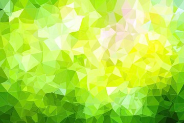 Abstract triangular pattern of vibrant green, yellow, and light colors