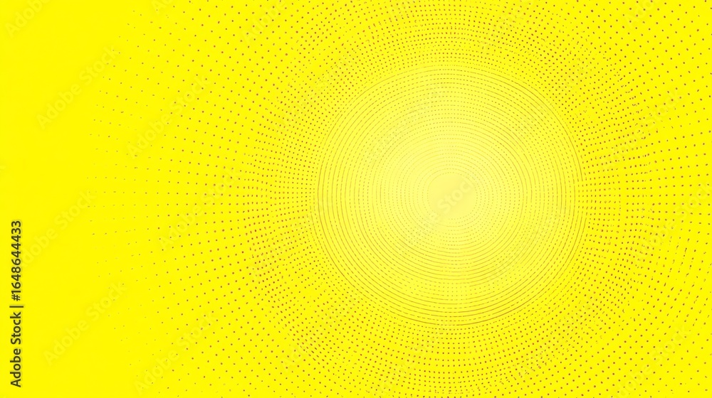 Poster abstract yellow background with concentric circles and dots for modern design
