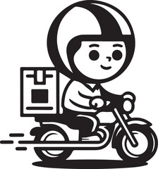 Delivery man logo symbol Vector Art, Icons, and Graphics for designers