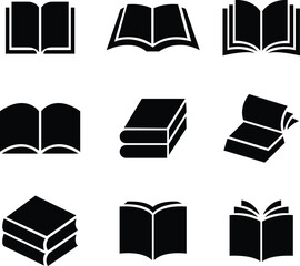 book icon vector collection, reading and literature book icon set