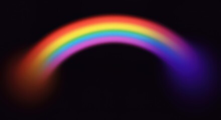 A vibrant rainbow arc against a dark backdrop showcasing spectrum of colors in a blurred effect design