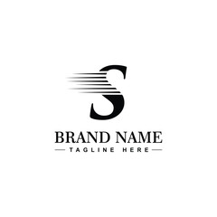 Letter S Speed Element Logo Design, fast s logo design