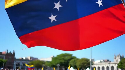 Venezuela Flag Waving Patriotism and National Pride Displayed