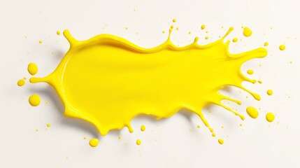 Fototapeta premium Vibrant Yellow Paint Splash on White Background Creates a Dynamic Effect