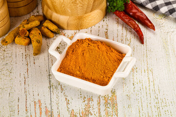Tumeric curcuma powder for culinary