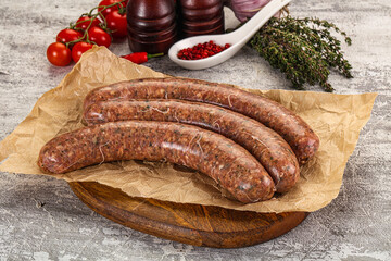 Raw beef and lamb sausages