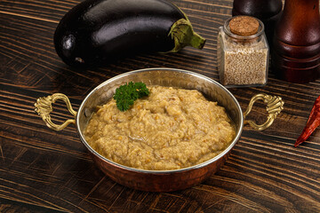 Eggplant dip - Mutabal with tahini paste