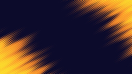 Abstract speed lines style Dark Blue and orange combination color halftone banner design template. Elegant Vector.