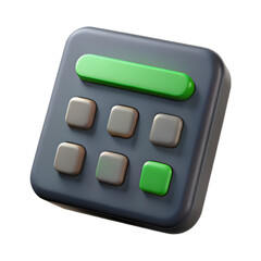 3D Minimalist Financial Calculator Icon