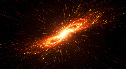 Radiant Cosmic Explosion: A Stunning Visualization of Energy Release, Showing an Intense Burst of...