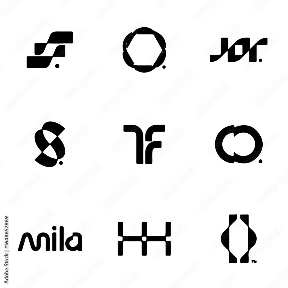 Poster modern abstract logos and symbols collection for branding and design projects