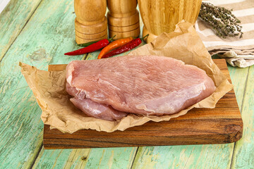 Raw turkey breast fillet piece