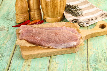 Raw turkey breast fillet steak