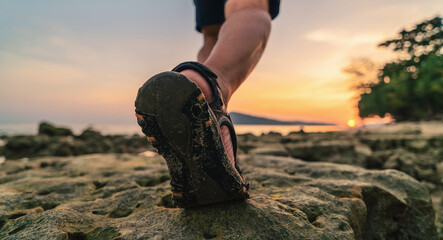 Walk on the beach, close up