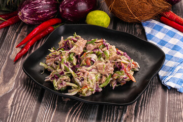 Salad with canned tuna and cabbage