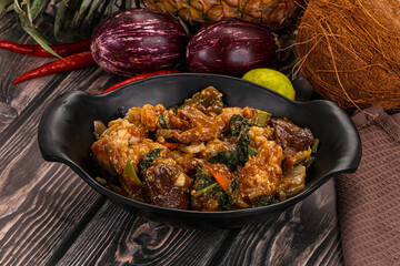 Prawn with vegetables and oyster sauce