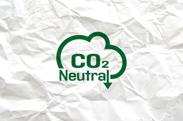 carbon neutral text information sign	