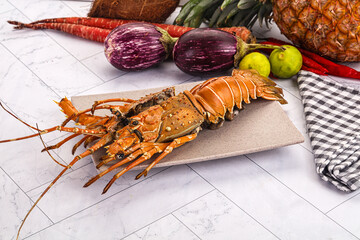 Luxury expensive boiled spiny lobster