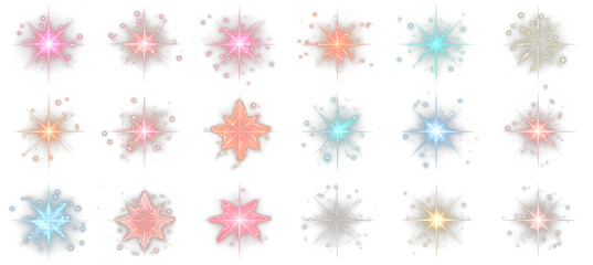 Sparkle star icons set