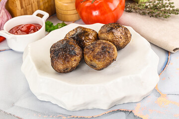 Baked potato barbecue with skin