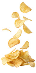 Naklejka premium potato chips isolated on white