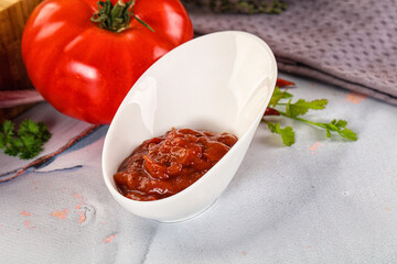 Salsa dip with chili and tomato