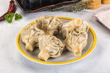 Georgian stuffed meat dumplings Khinkali