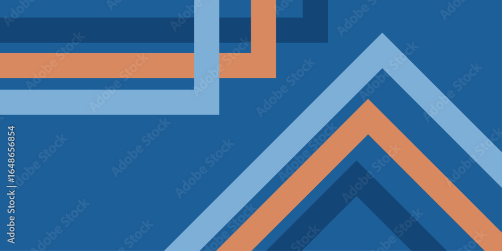 Poster dynamic blue shapes composition with orange lines. abstract background modern hipster futuristic gra