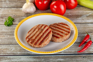 Grilled tuna steak fillet medallion