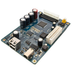 Closeup of a Circuit Board with USB and HDMI Ports