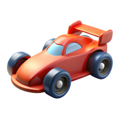 Vibrant 3D toy race car with smooth aerodynamic design for kids play and gaming concepts