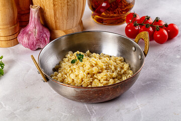 Boiled ptitim grain wheat pasta